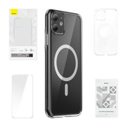 Telefoniümbris Baseus Magnetic Crystal Clear iPhone 11 jaoks (läbipaistev)