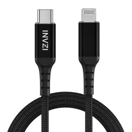 INVZI USB-C uz Lightning kabelis, MFi, 2m (melns)