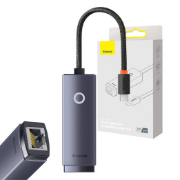 Tīkla adapteris Baseus Lite Series USB-C uz RJ45 (pelēks)