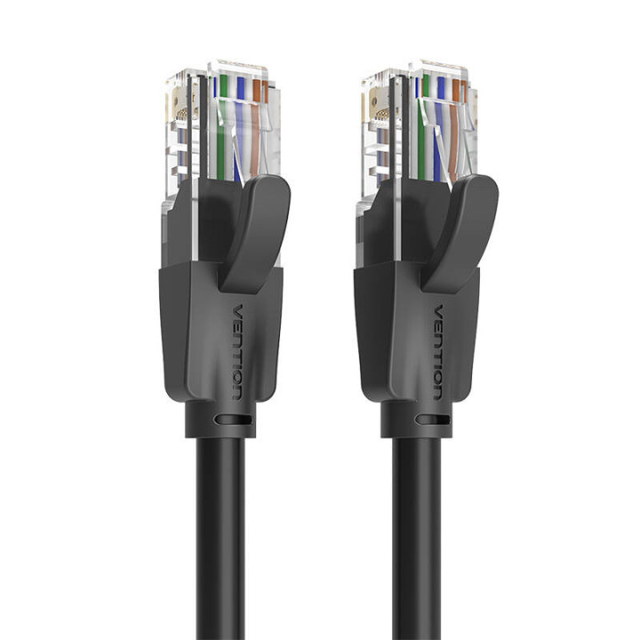 UTP CAT6 Vention IBEBS RJ45 Ethernet tīkla kabelis 1000Mbps 25m melns