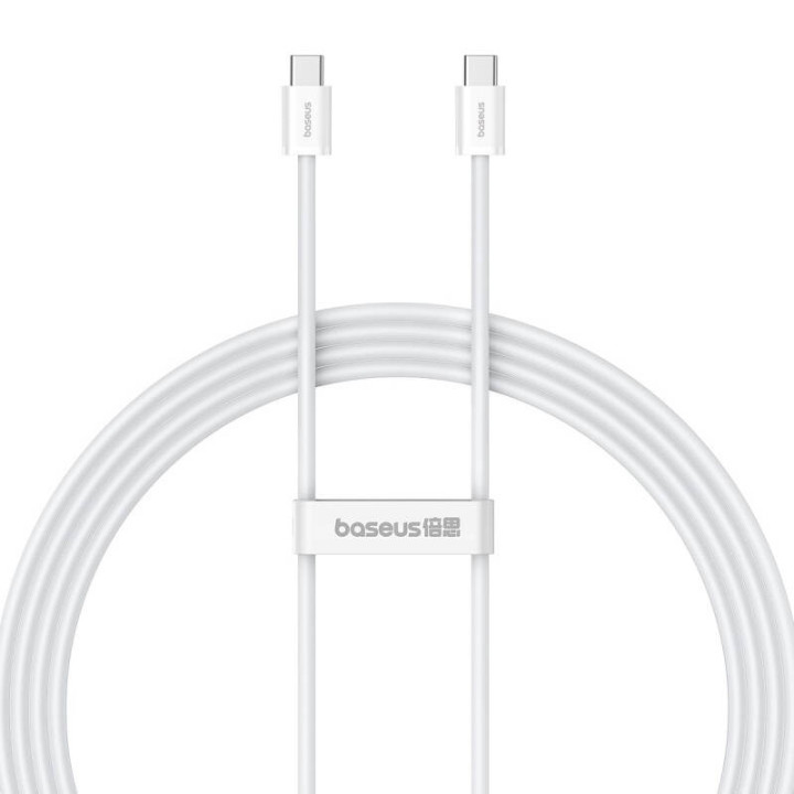 Baseus Superior 2 100 W 2 m USB-C uz USB-C ātrās uzlādes kabelis (balts)