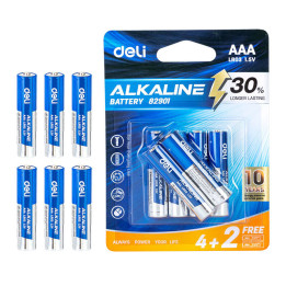 Alkaliparistot Deli AAA LR03 4+2kpl