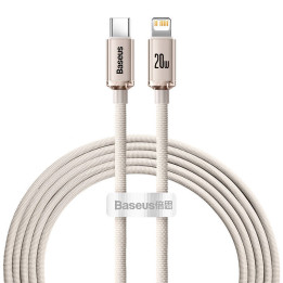Кабель Baseus Crystal Shine USB-C — IP, 20 Вт, 2 м (розовый)