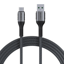 USB-A 3.1 līdz USB-C Ātrās uzlādes kabelis Lention CB-ACE-6A1M, 6A, 10Gbps, 1m (melns)