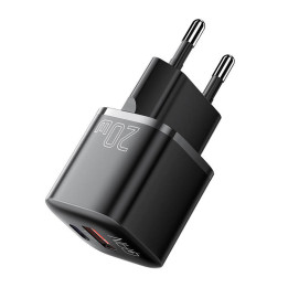Lādētājs USB-C+USB-A 20 W Essager GaN (melns)