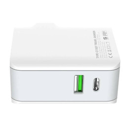 Sieninis įkroviklis LDNIO A4403C USB, USB-C 20W + USB-C - Lightning kabelis