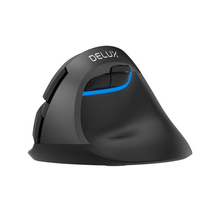 Bezvadu vertikālā pele Delux M618Mini DB BT+2.4G 2400DPI (melna)