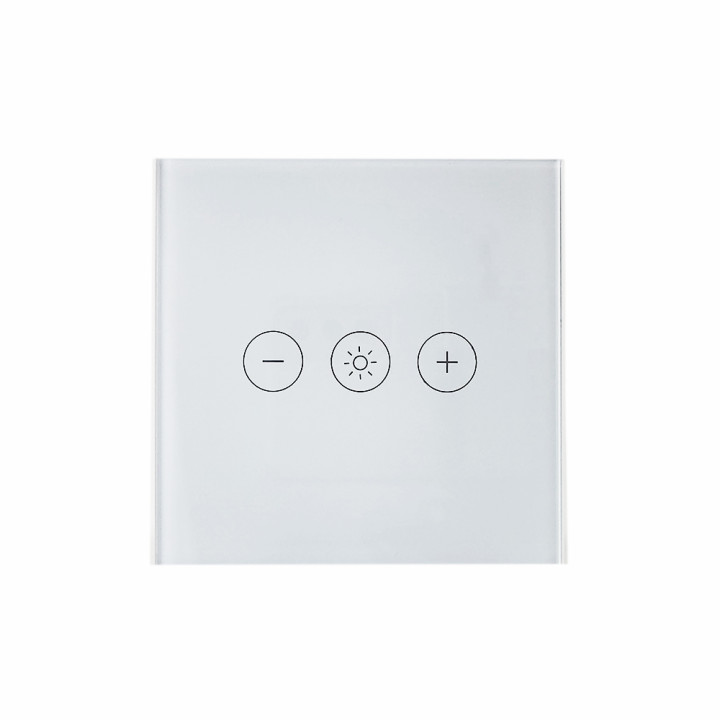 SmartWise Dimmer, saderīga ar eWeLink lietotni, Wi-Fi pieskāriena reostata slēdzis (ar baltu stikla priekšējo paneli)