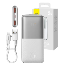 Powerbank Baseus Bipow Pro 10000мАч, 2xUSB, USB-C, 20Вт (белый)