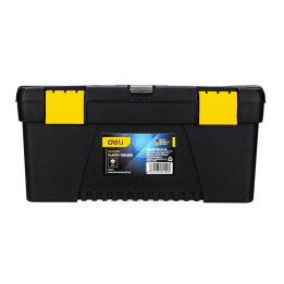 Plastmasas instrumentu kaste Deli Tools EDL432417, 15 collas (dzeltens)
