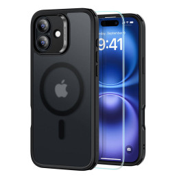 ESR hibridinis dėklas (HaloLock), skirtas iPhone 16, su ekrano apsaugos rinkiniu (juodas)