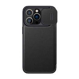 Odinis dėklas Nillkin Qin Pro, skirtas iPhone 14 Pro (juodas)