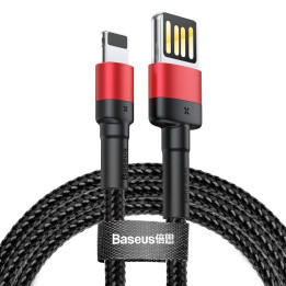 Baseus Cafule dvipusis USB žaibo kabelis 2,4A 1m (juodas + raudonas)