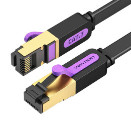 Litteä verkkokaapeli UTP CAT7 Vention ICABH RJ45 Ethernet 10Gbps 2m musta