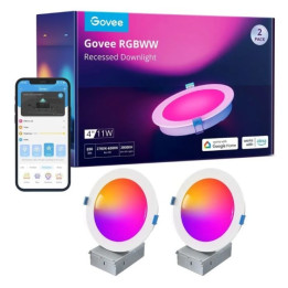 Govee B601B Smart LED padziļinātas gaismas 2-pack | Oprawa sufitowa LED | 4 kabeļi, RGBWW, Wi-Fi, Bluetooth