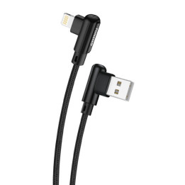 Kampinis USB laidas, skirtas Lightning Foneng X70, 3A, 1m (juodas)