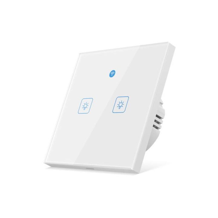 Woolley 2 grupu viedais WiFi eWeLink sienas skārienslēdzis ar iebūvētu radara kustības sensoru (balts)