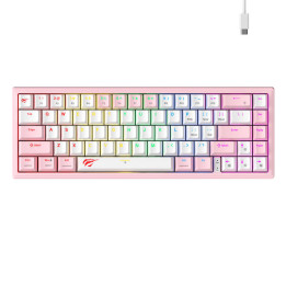 Havit KB874L RGB (rožinė ir balta) mechaninė žaidimų klaviatūra (QWERTY)
