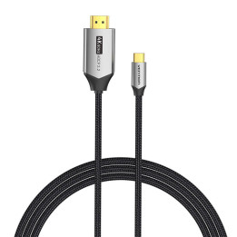 USB-C vai HDMI 2.0 kabelis Vention CRBBF 1m, 4K 60Hz (melns)