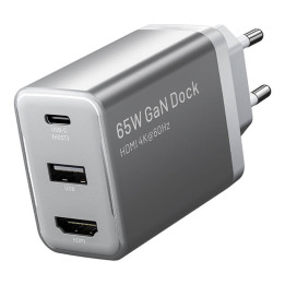Vention FJAH0-EU USB(C+A)+HDMI GaN toitelaadija (60W/5W/4K@60Hz) (hall)