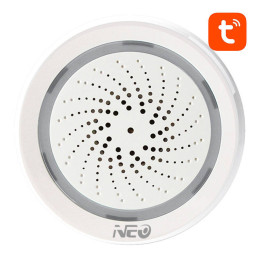 Išmanioji signalizacijos sirena NEO NAS-AB02WT su drėgmės temperatūros jutikliu, WiFi TUYA
