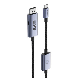 Adapteris USB-C — DP Baseus 8K 1,5 m (melns)