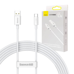 „Baseus Superior“ serijos kabelis iš USB į USB-C, 65 W, PD, 2 m (baltas)