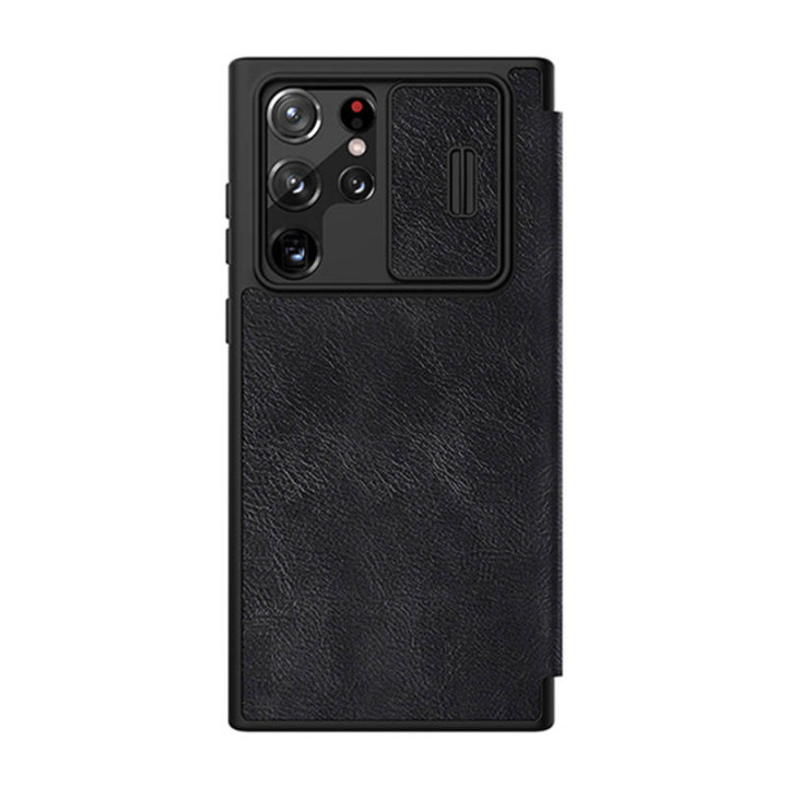 Nillkin Qin Leather Pro futrālis SAMSUNG S22 Ultra (melns)