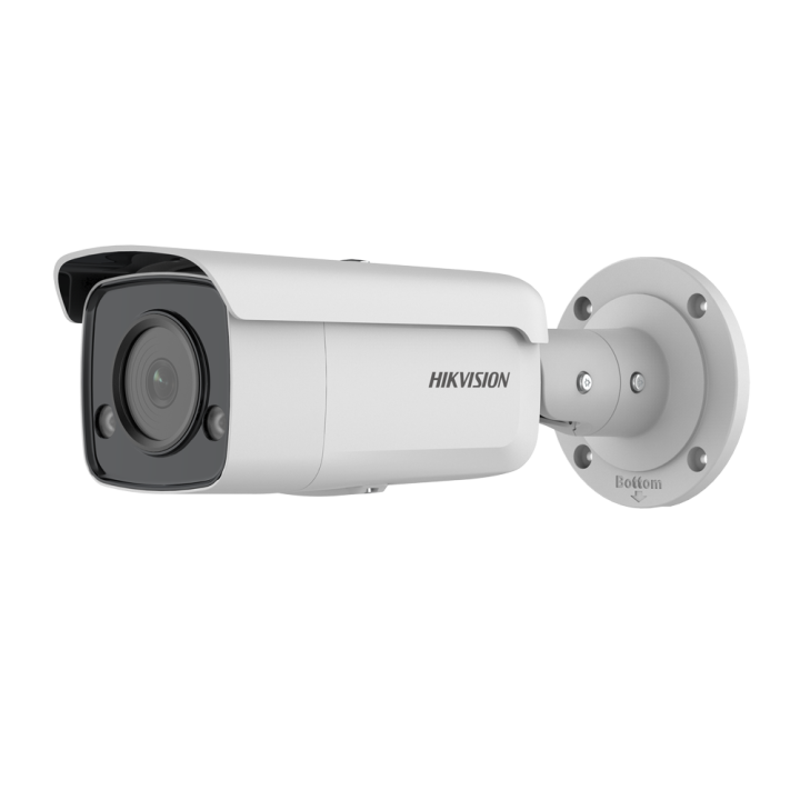 HIKVISION PRO DS-2CD2T47G2-L 4 MP Bullet IP kamera su PoE, IP67, 2,8 mm objektyvu, 60 m IR, balta šviesa, WDR 120 dB, microSD ik