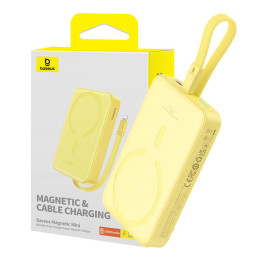 Powerbank Baseus Magnetic Mini 10000mAh, USB-C 20W MagSafe (dzeltens)