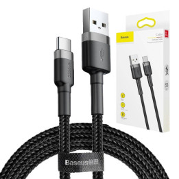 Baseus Cafule USB-C kabelis 2A 3m (melns+pelēks)