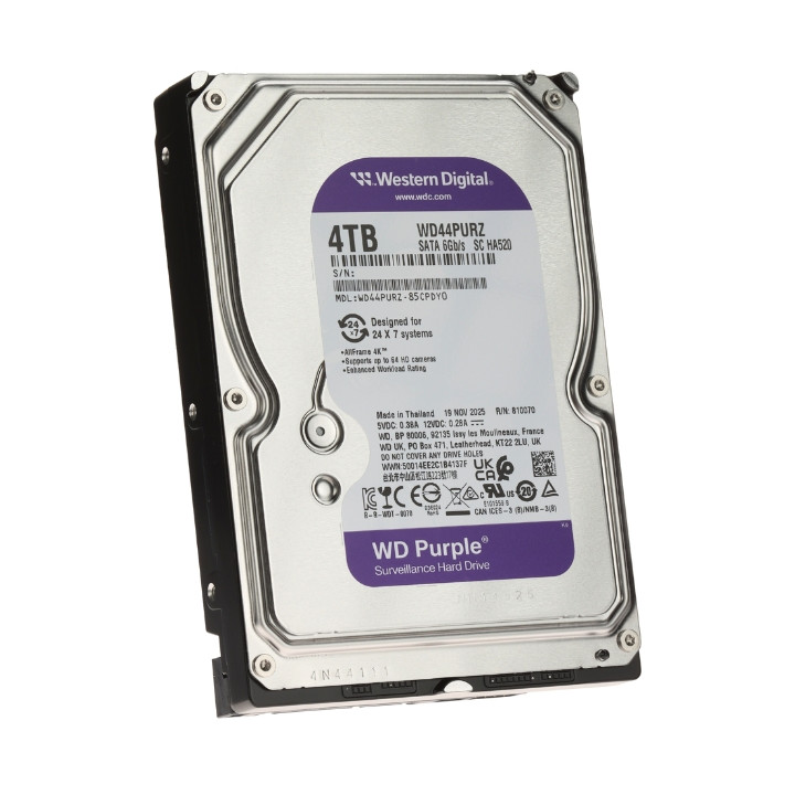 HDD DVR:lle HDD-WD44PURZ 4TB 24/7 WESTERN DIGITAL