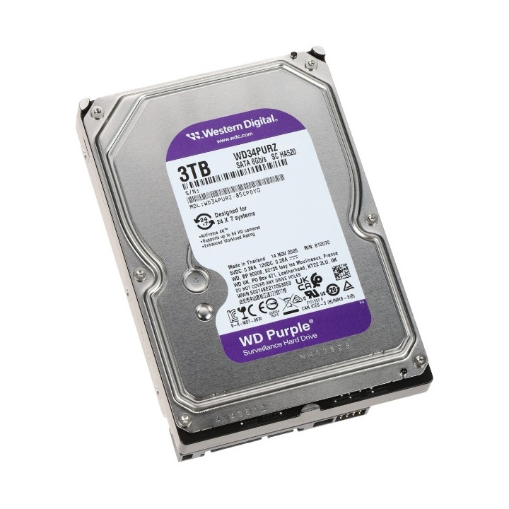 HDD DVR DVR HDD-WD34PURZ 3TB 24/7 RIETUMU DIGITAL