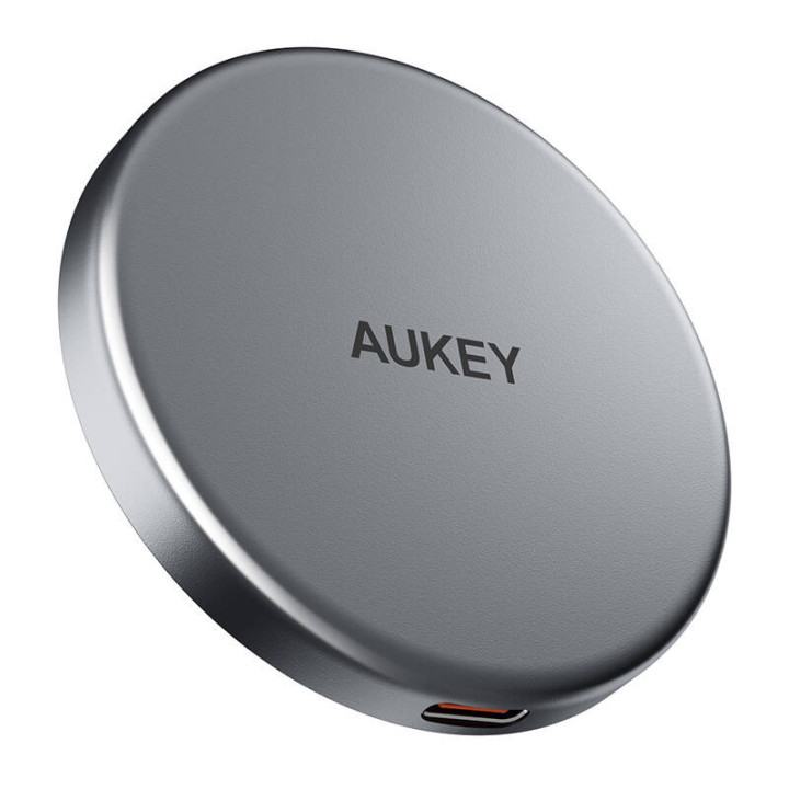 Magnētiskais bezvadu lādētājs MagFusion Aukey LC-MC10, 15 W Qi2 (melns)