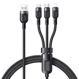 3in1 USB-USB-C / Lightning / Micro USB -kaapeli, Mcdodo CA-0930, 6A, 1,2 m (musta)