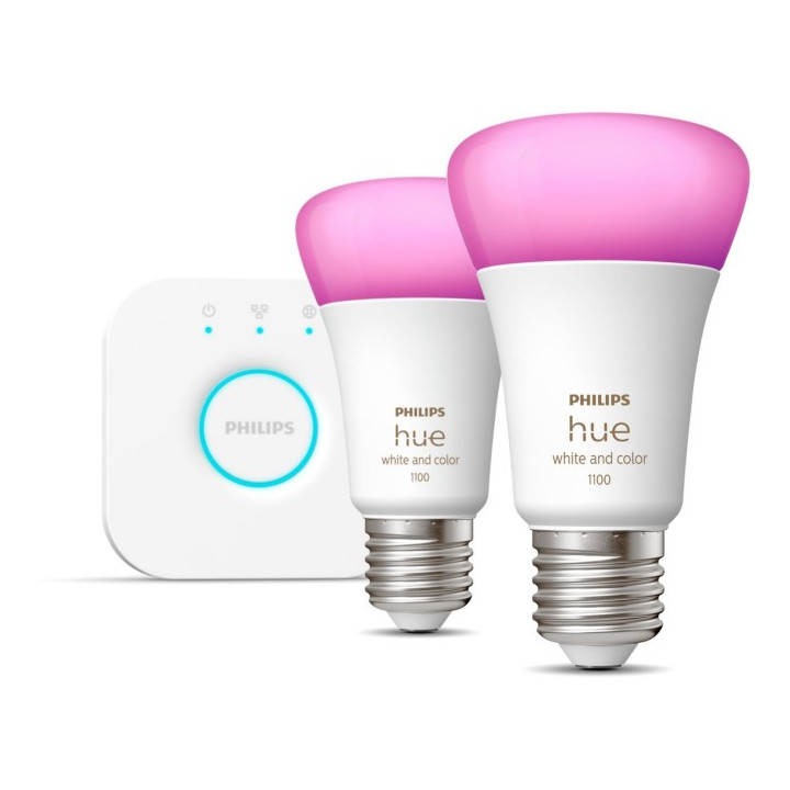 Мост Philips Hue + 2x E27 9 Вт RGBW