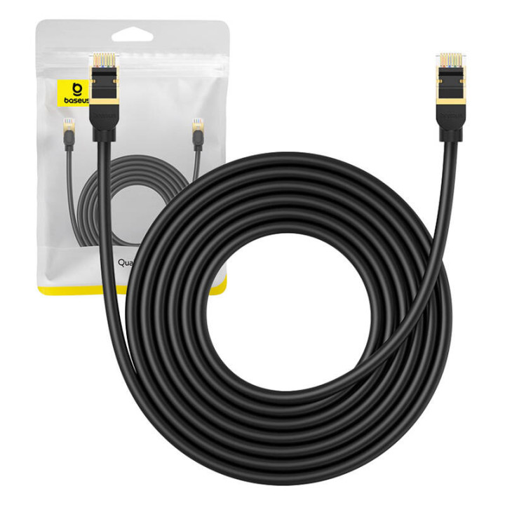 Tīkla kabelis Cat.8 Baseus Ethernet RJ45, 40Gbps, 5m (melns)