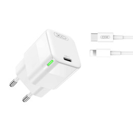 Sieninis įkroviklis XO CE06, 30W, USB-C, su laidu Lightning