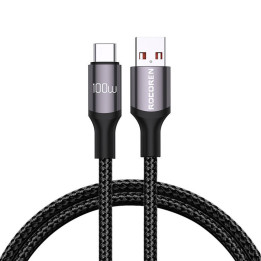 Кабель для быстрой зарядки Rocoren USB-A to USB-C Retro Series 2м 100Вт (серый)