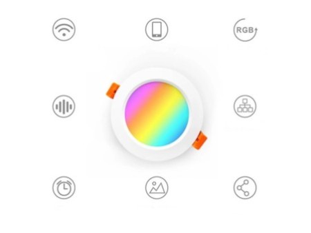 Viedā, apaļā padziļinātā lampa ar regulējamu RGBCCT 6 collu WiFi TUYA