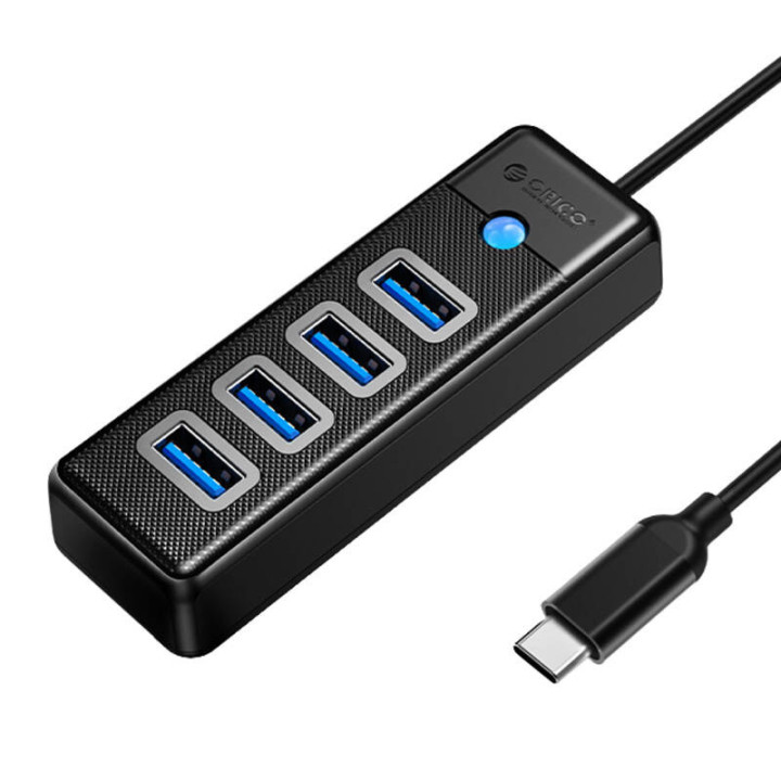 Orico HUB USB-C līdz 4x USB 3.0 5Gbps 0,15m melns