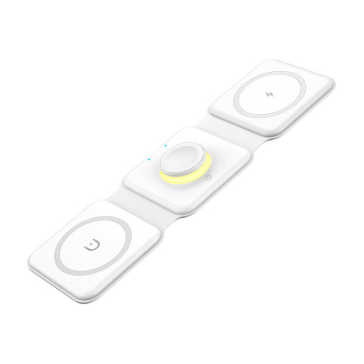 Магнитное беспроводное зарядное устройство, Essager, EWXCX3-NMC02, 3w1, 15 Вт (белое)