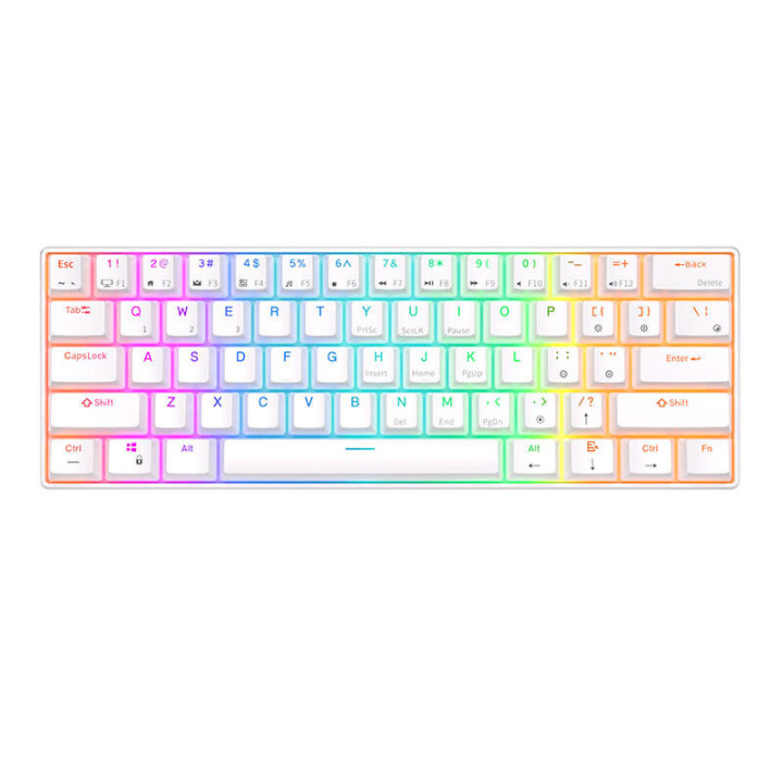 Royal Kludge RK61 RGB mechaninė klaviatūra, raudonas jungiklis (baltas) (QWERTY)