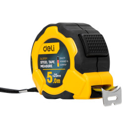 Рулетка стальная измерительная 5м/25мм Deli Tools EDL3797Y(желтая)