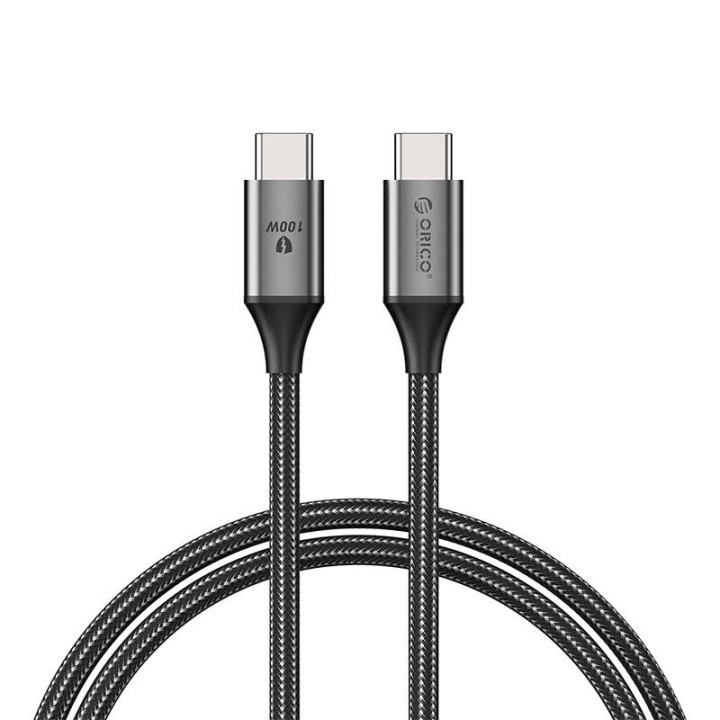 Orico 100 W USB-C uz USB-C uzlādes kabelis (melns)