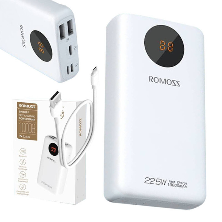 Powerbank Romoss SW10PF 10000мАч, 22,5Вт (белый)