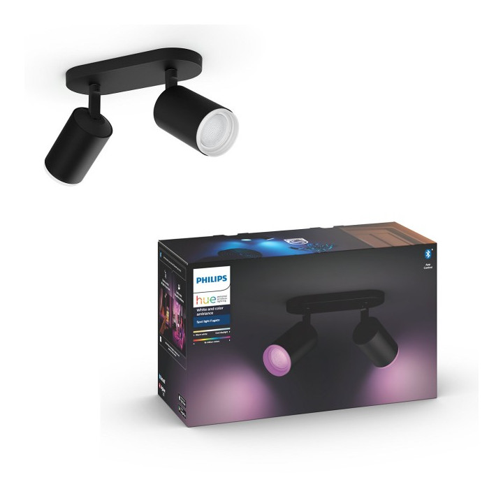 Philips Hue Fugato plokštė/spiralinė juoda 2x5,7W