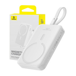 Powerbank Baseus Magnetic Mini 10000mAh, USB-C 30W MagSafe (valge)