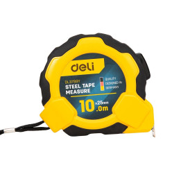 Plieninė matavimo juosta 10m/25mm Deli Tools EDL3799Y (geltona)
