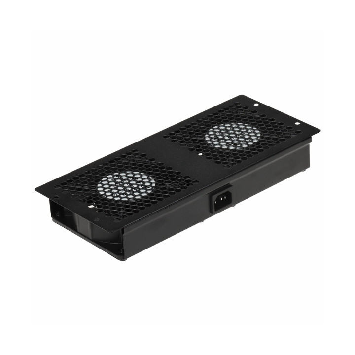 EPRADO A19P-2W/FW 2U 19-tolline ventilatsioonipaneel võrguriiuli jaoks – must